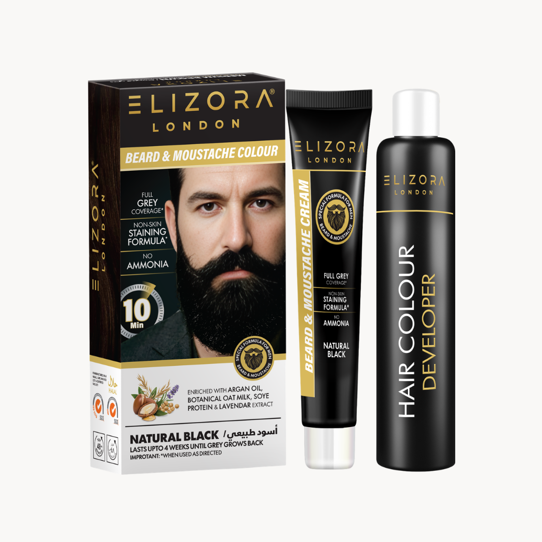 Elizora Beard & Moustache Colour Cream (For Men) Natural Black