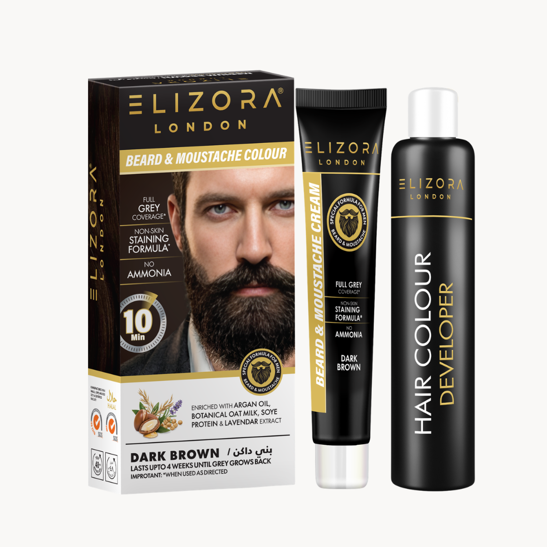 Elizora Beard & Moustache Colour Cream (For Men) Dark Brown