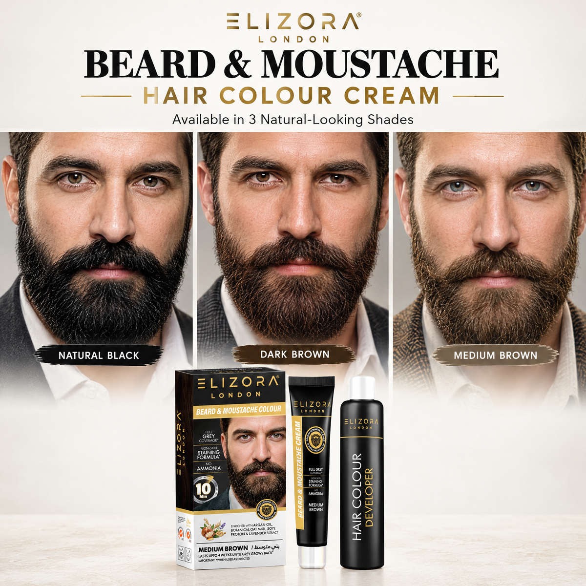 Elizora Beard & Moustache Colour Cream (For Men)