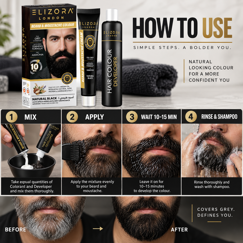Elizora Beard & Moustache Colour Cream (For Men)